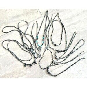 Hematite Necklace Necklace Lot - 12 necklaces - Cat Dolphin Bead Star Butterfly